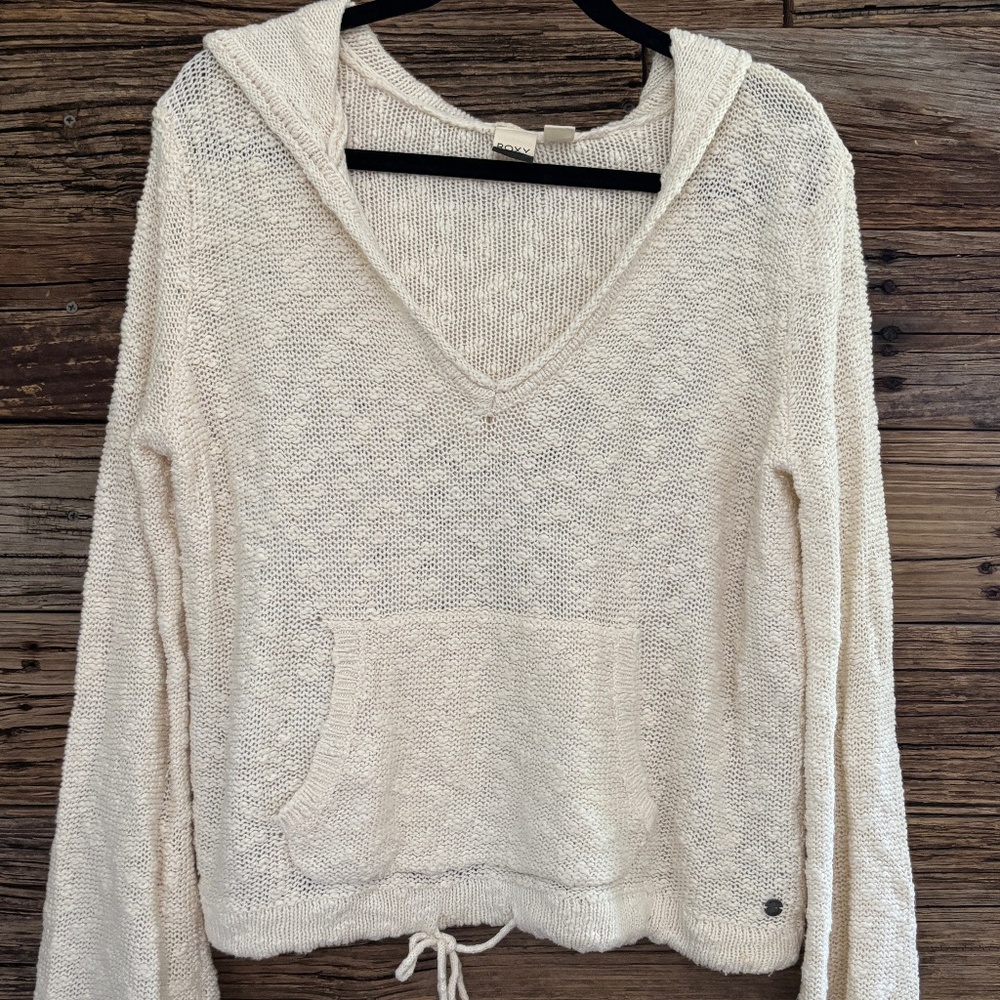 Roxy V-Neck Pullover Hooded Sweater